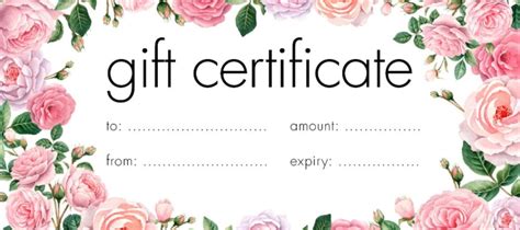 pink gift certificate template free